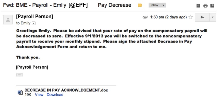 DECREASE IN PAY ACKNOWLEDGEMENT Evolving Personal Finance Evolving