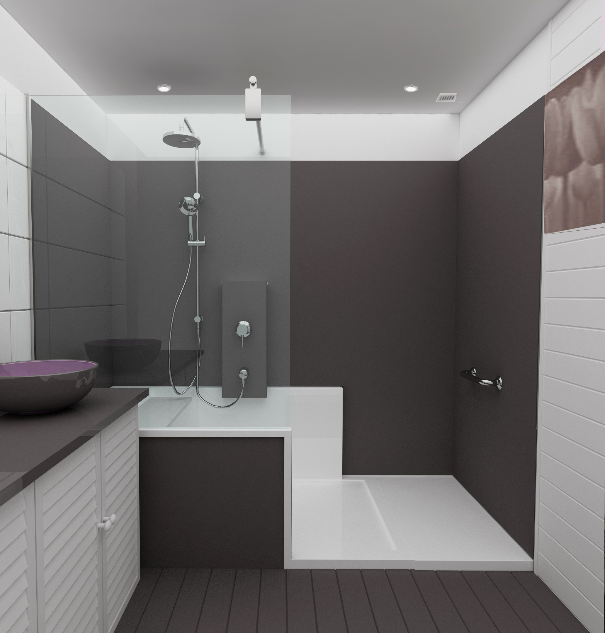 Cabine de douche à l'italienne sur mesure Evolyo