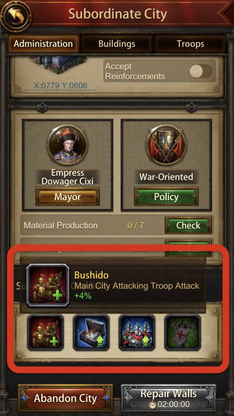 Important Usage of Subordinate City Evony The King's Return GUIDE WIKI