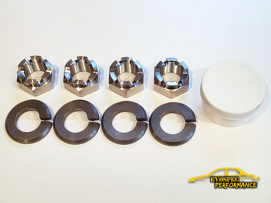 Evo/DSM/2G Titanium Axle Nuts and Lock Washers Evospec Performance