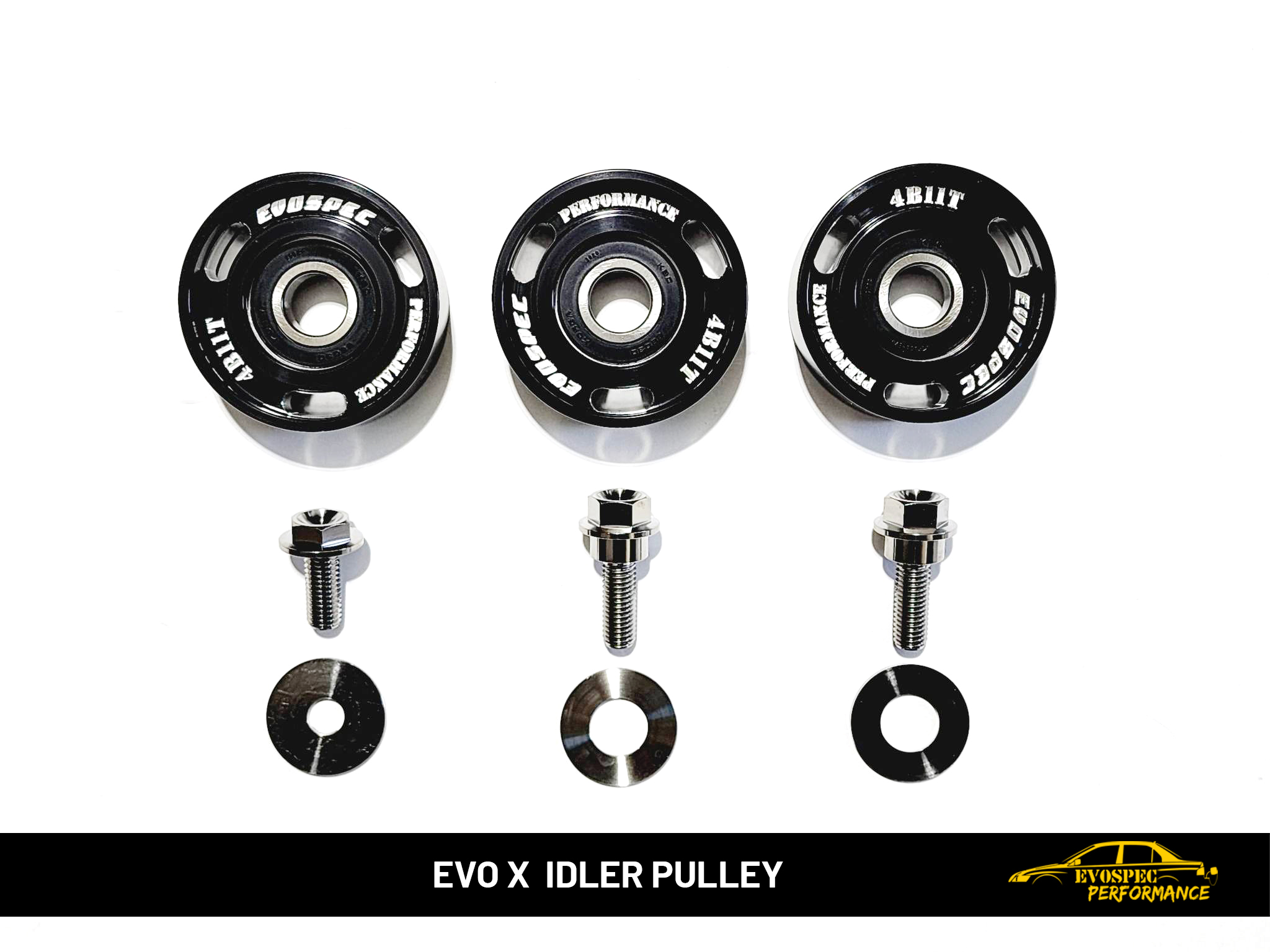 Evo X / ralliart 4B11T billet idler pulley kit. Evospec Performance
