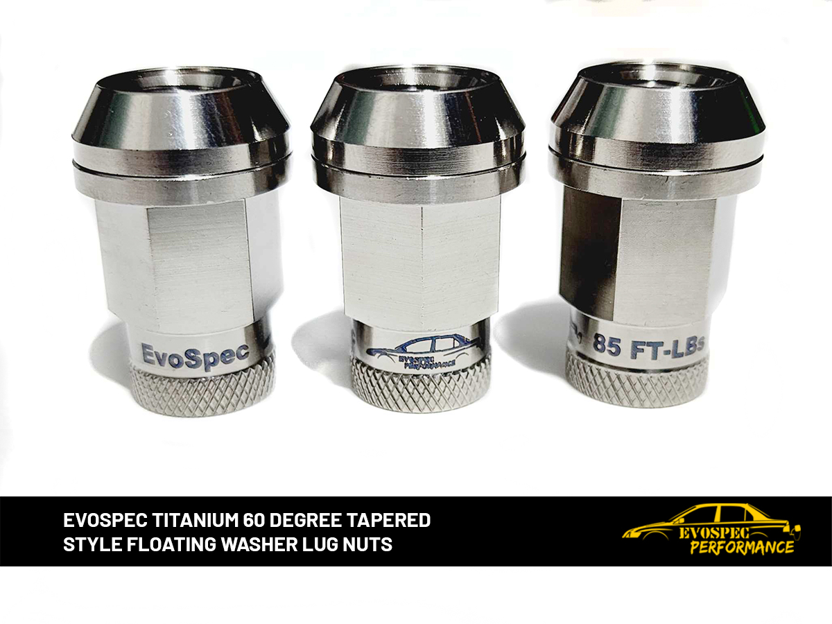 EvoSpec TITANIUM 60 degree tapered style floating washer lug nuts