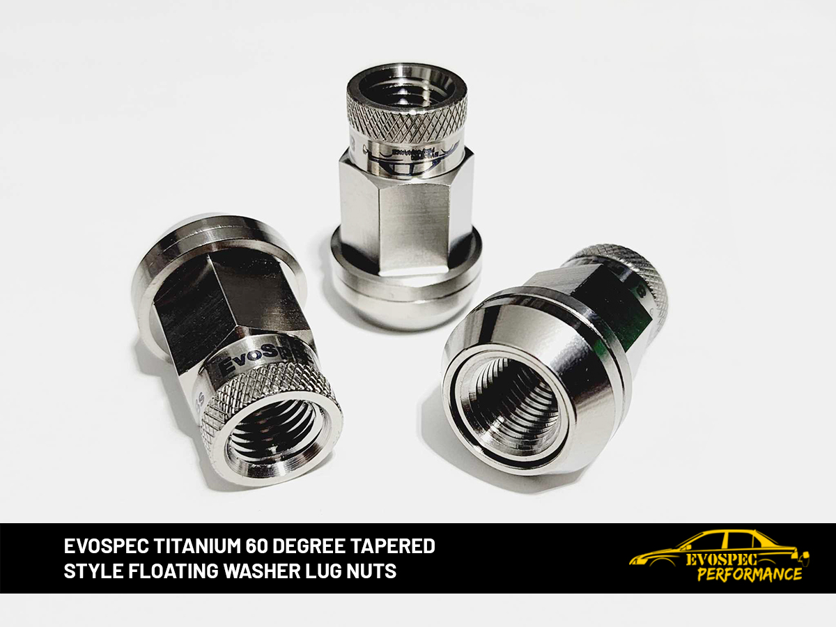 EvoSpec TITANIUM 60 degree tapered style floating washer lug nuts