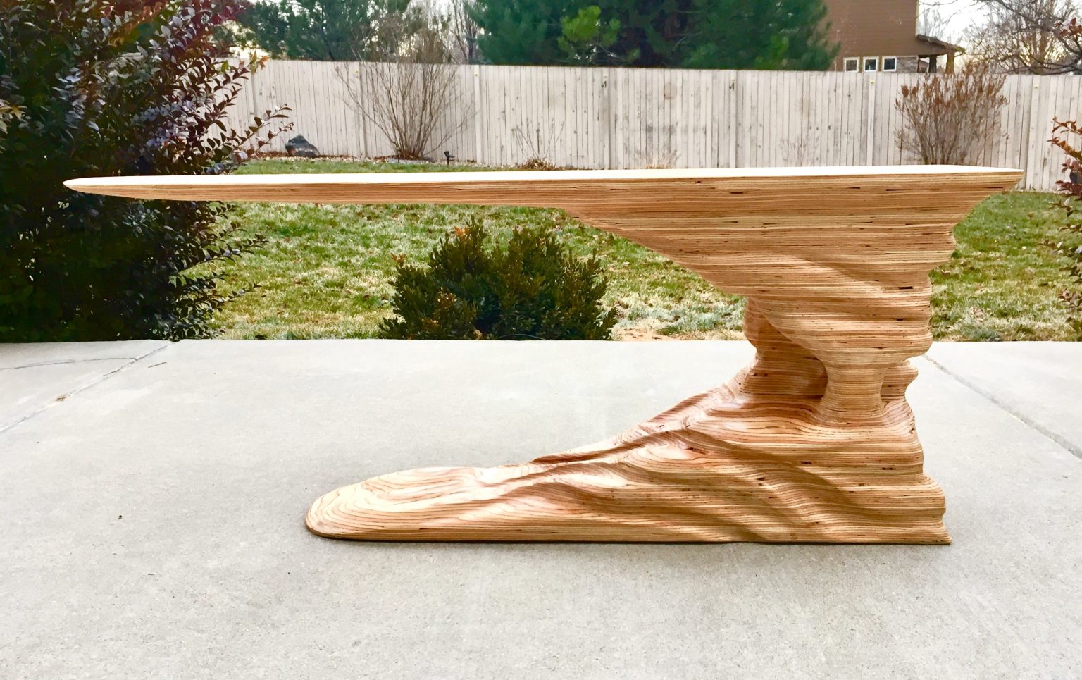 LVL Beam Inspired Table Design EVstudio