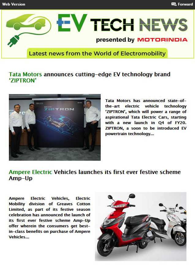 October 2019 Newsletter 01/10 EV Tech News
