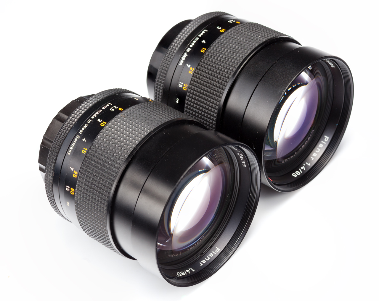Japan Carl Zeiss Planar 85/1.4 C/Y Lens VS Germany Lens