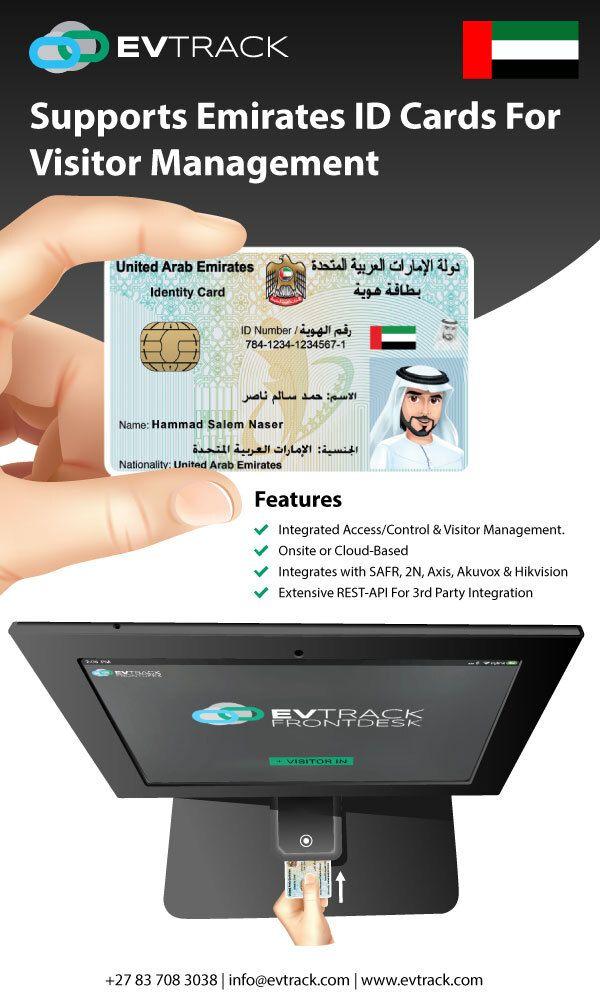 Supports Emirates ID Cards For Visitor Management EvTrack Visitor