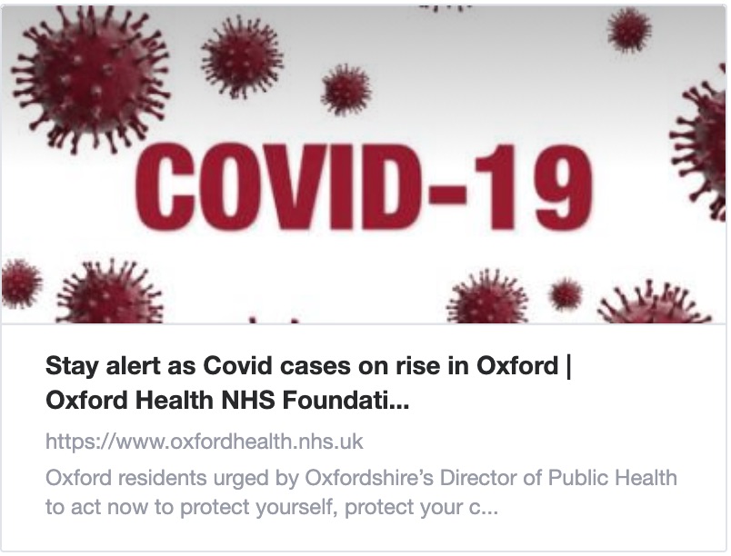 RISE OF COVID19 CASES IN OXFORD East Ward Allotment Association