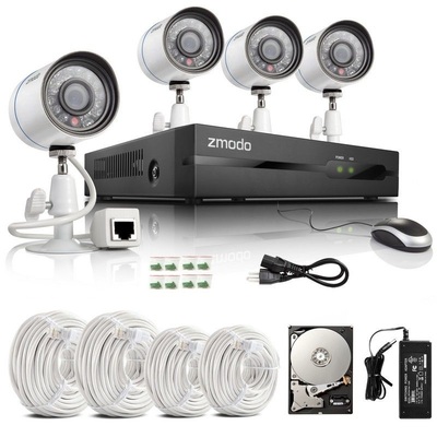 4CH 720P HD Network sPoE NVR Security System & 4 IP Cameras-1TB HDD