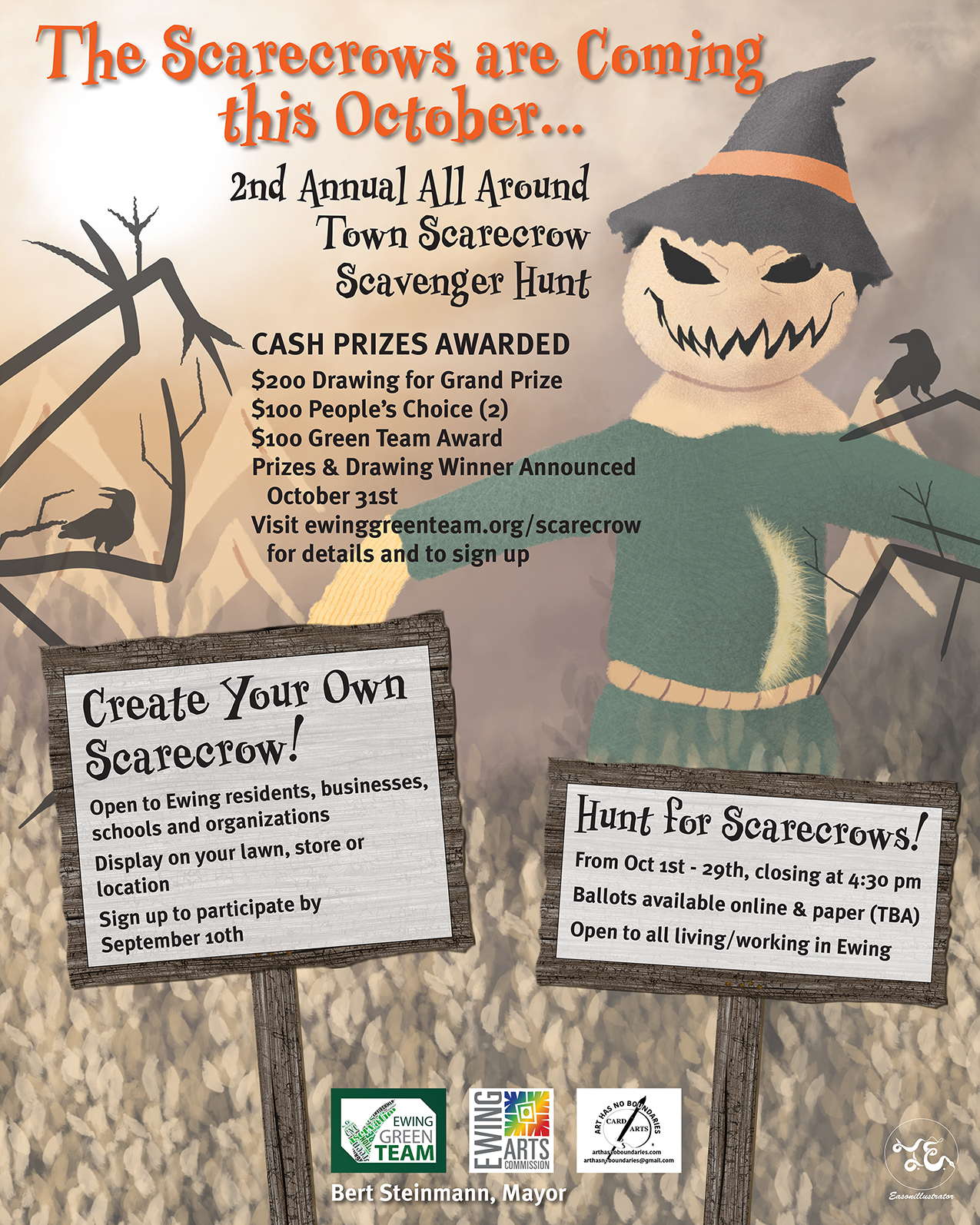 Ewing New Jersey 2nd Annual All Around Town Scarecrow Scavenger Hunt