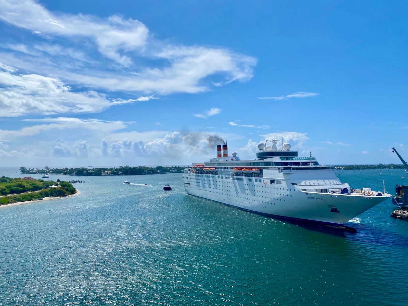 Bahamas Paradise Cruise Line Grand Classica back into Port of