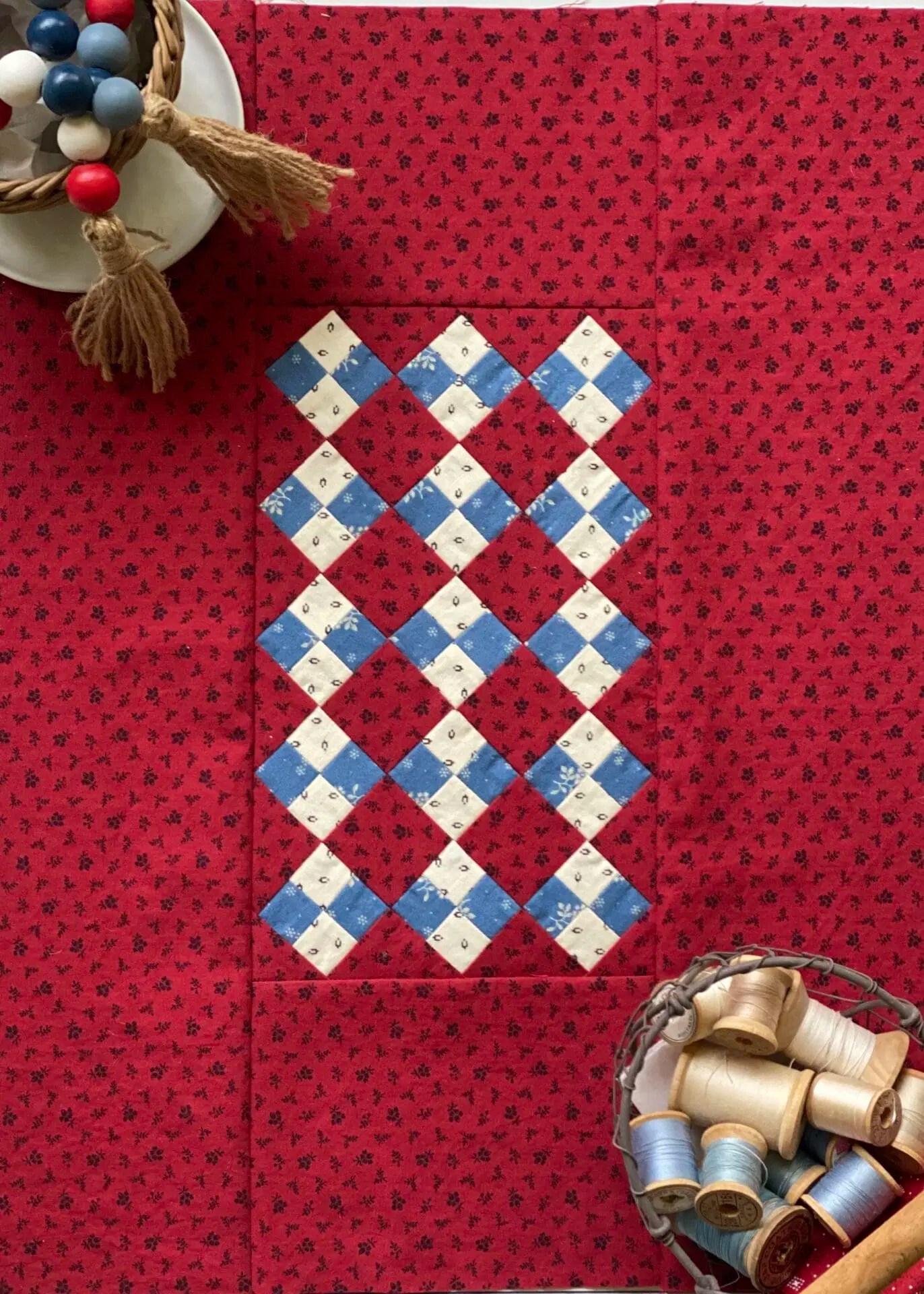 How to Piece a Quilt with the Blocks Set on Point
