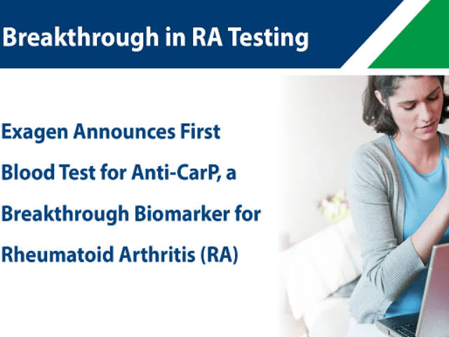 Exagen, Maker of AVISE Testing, Announces First Blood Test for Anti