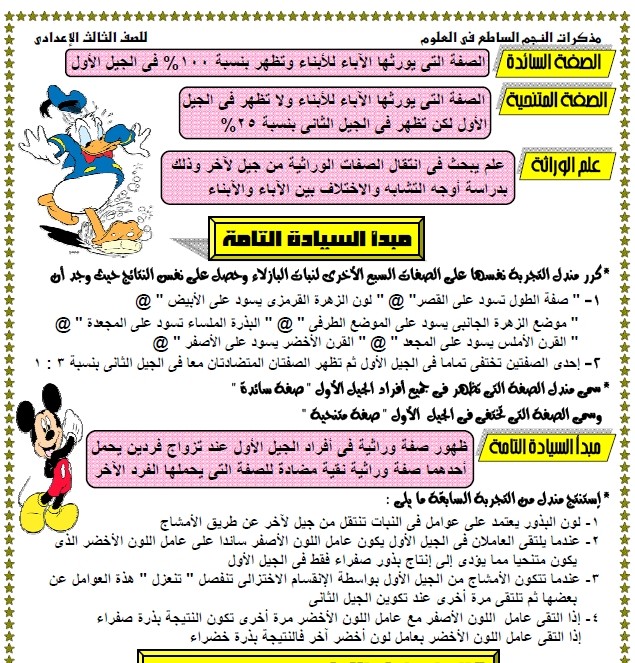 مذكرة علوم للصف الثالث الاعدادى الترم الثانى للاستاذ احمد