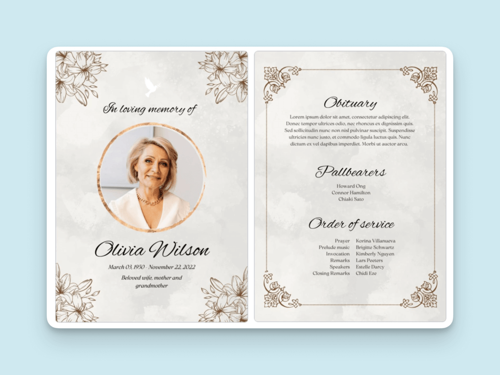 Funeral Program Examples for Meaningful Tributes