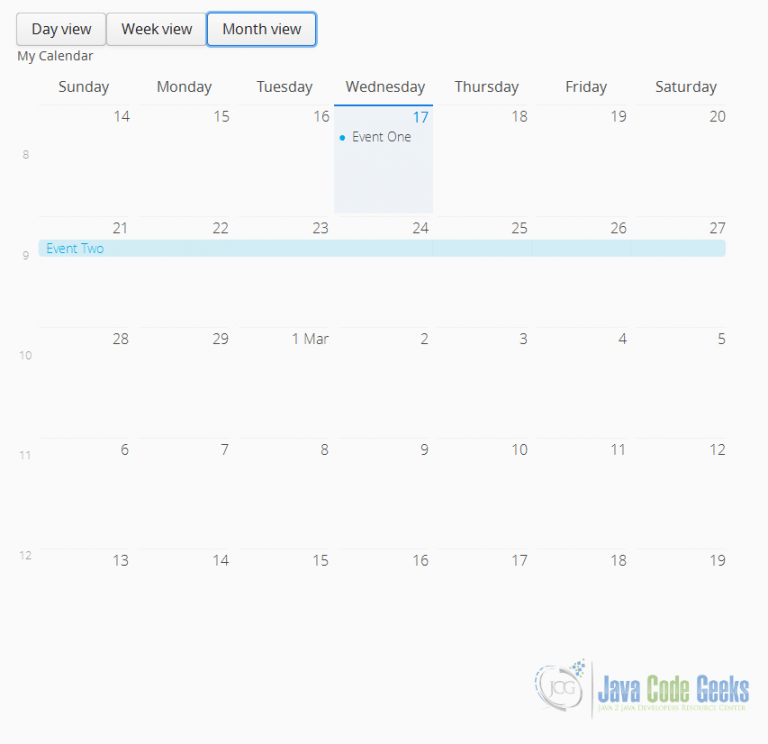 Vaadin Calendar Example Examples Java Code Geeks 2022