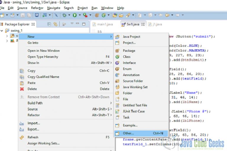 JAVA Swing Form Example Examples Java Code Geeks 2022