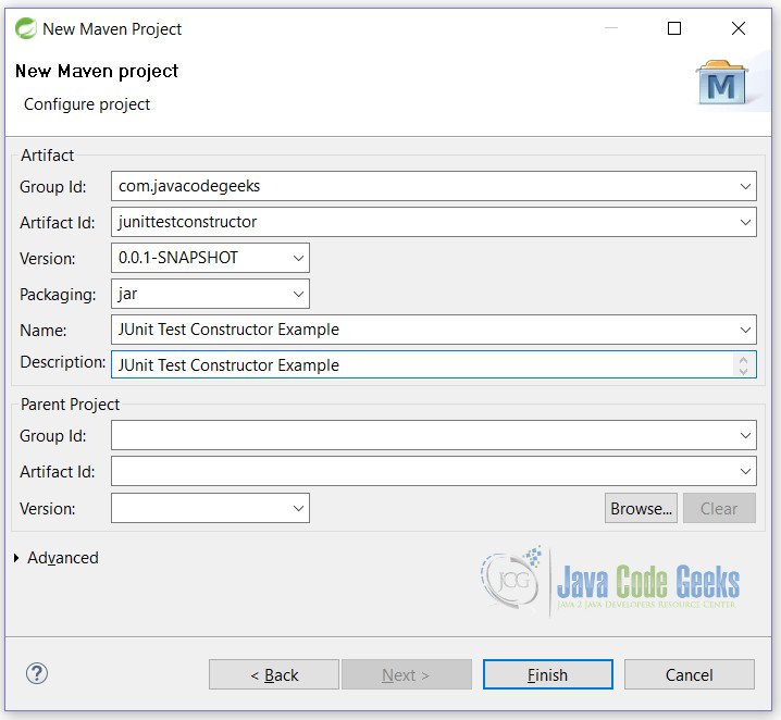JUnit Test Constructor Example Java Code Geeks