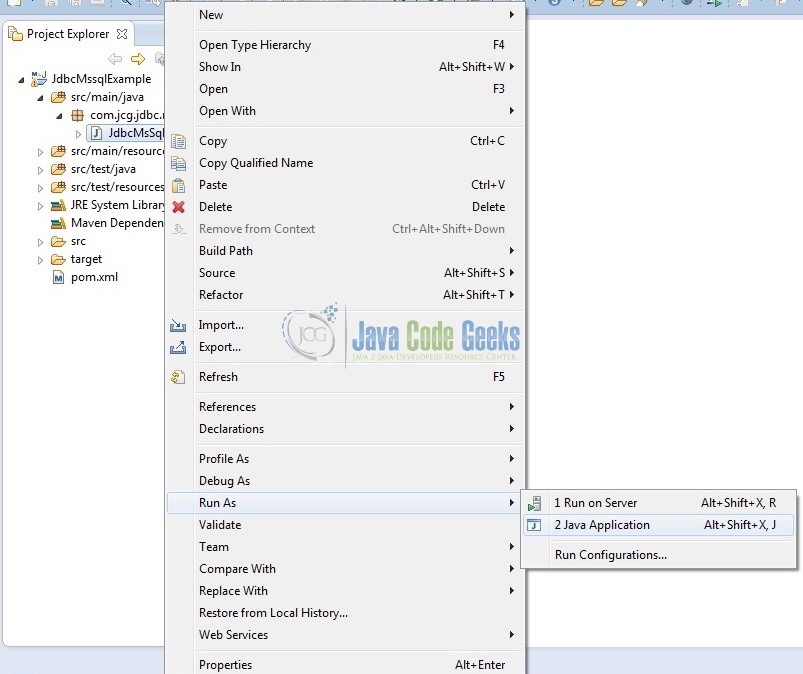 Java JDBC MSSQL Connection Example Java Code Geeks