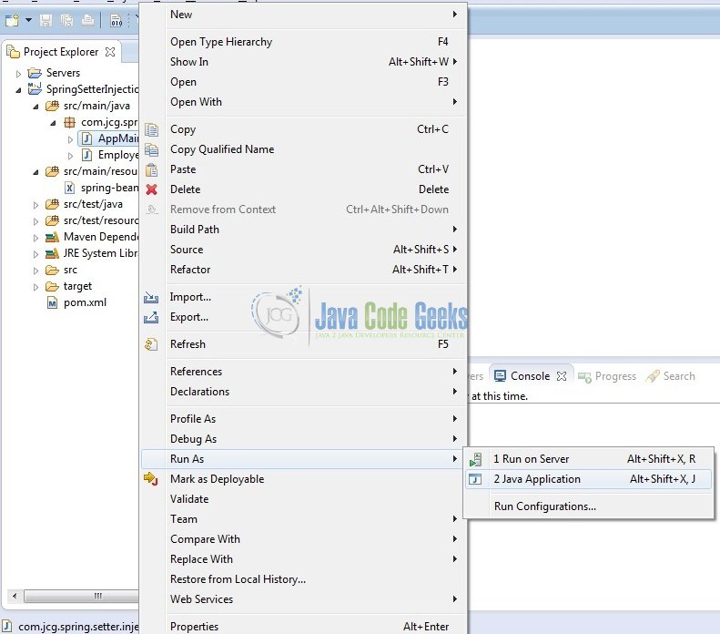 Spring Setter Injection Example Java Code Geeks