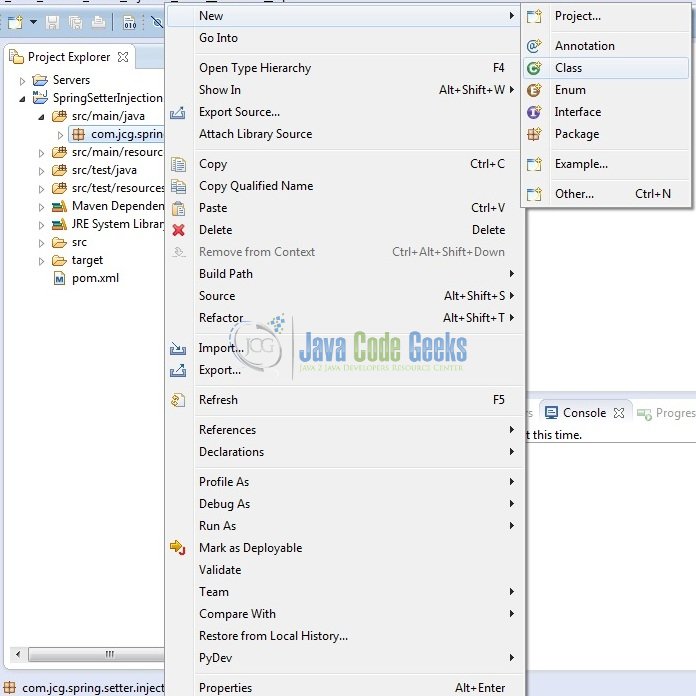 Spring Setter Injection Example Java Code Geeks
