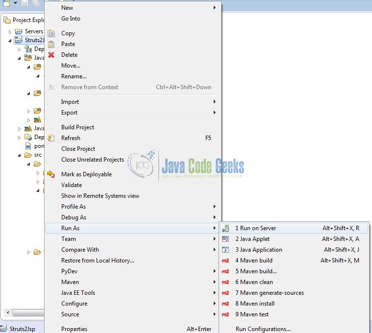 Struts JSP Example Java Code Geeks