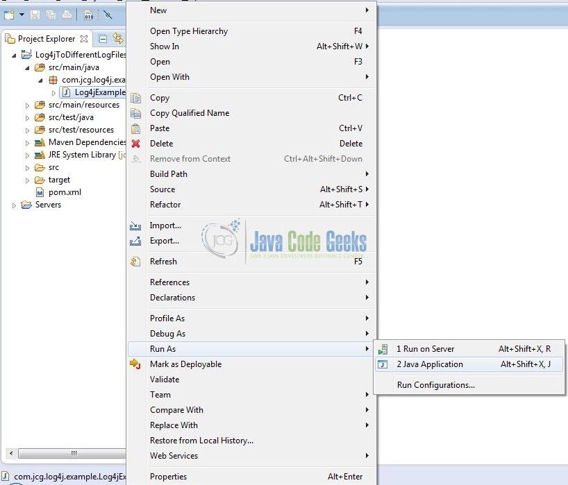 Log4j writing to Different Log Files Example Java Code Geeks