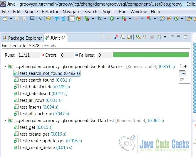 Groovy SQL Example Java Code Geeks