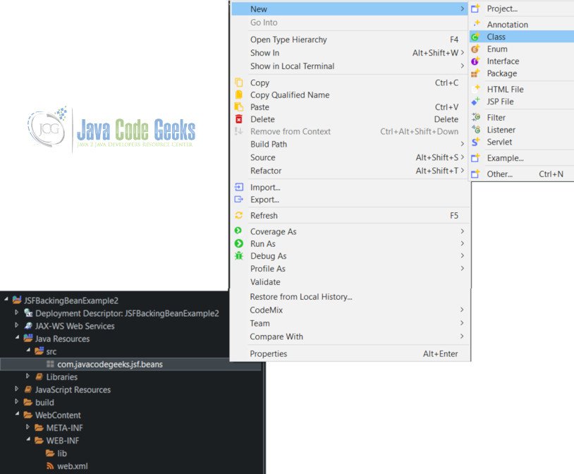 JSF Backing Bean Example Java Code Geeks