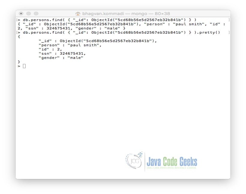 MongoDB Search by ID Example Java Code Geeks