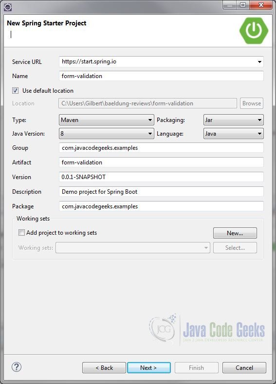 Spring Form Validation Example Java Code Geeks