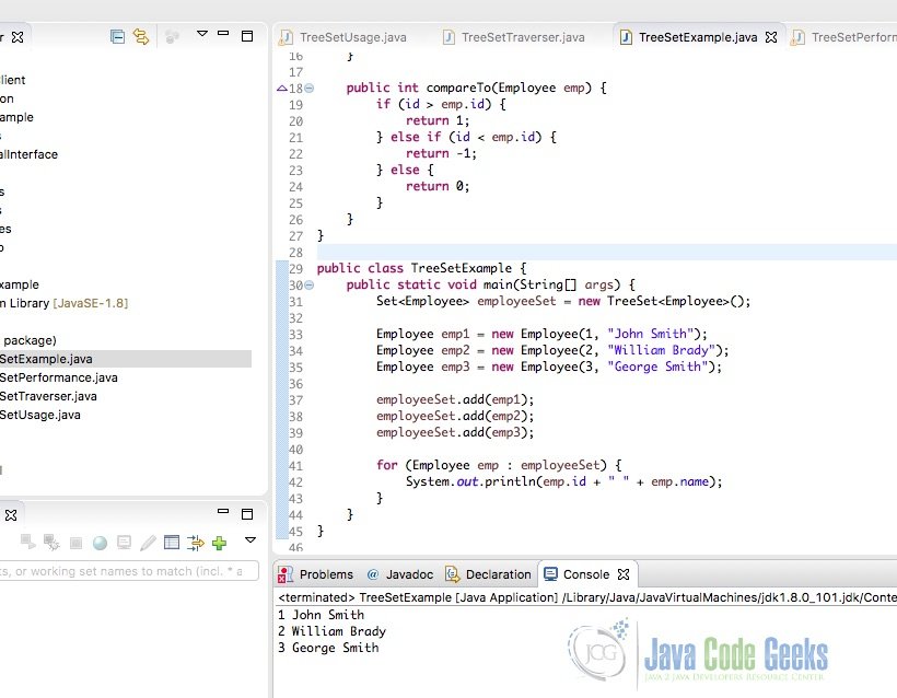 Treeset Class Java Example Java Code Geeks