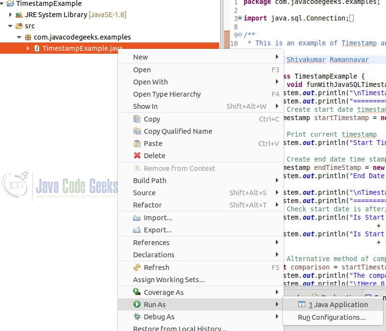 Timestamp Java Example Java Code Geeks