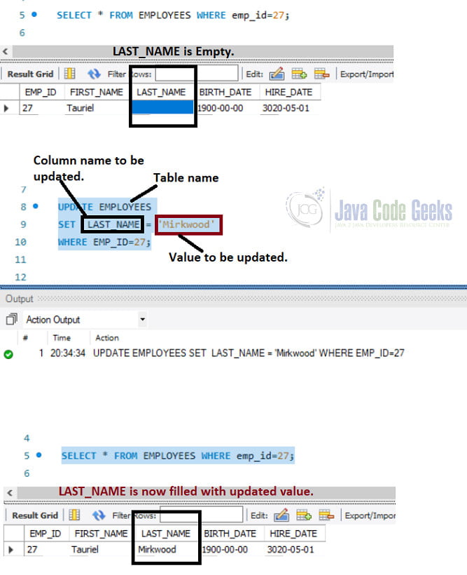 SQL Update Statement Example Java Code Geeks