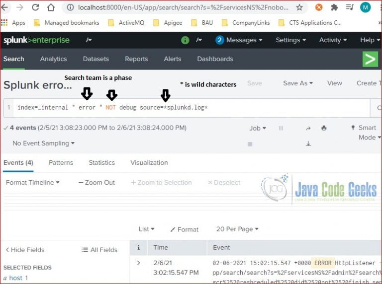 Splunk Search Language Example Java Code Geeks