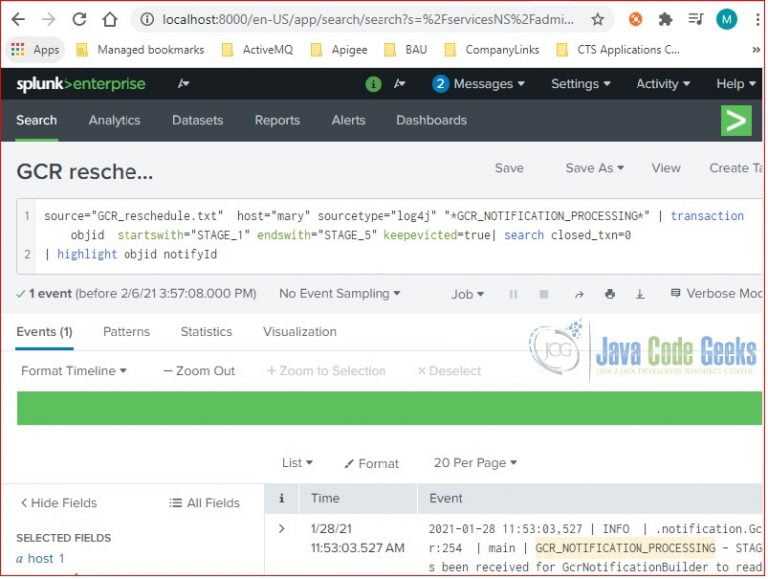 Splunk Search Language Example Java Code Geeks