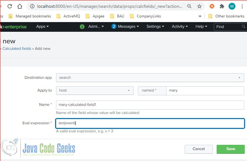 Splunk Calculated Fields Example Java Code Geeks