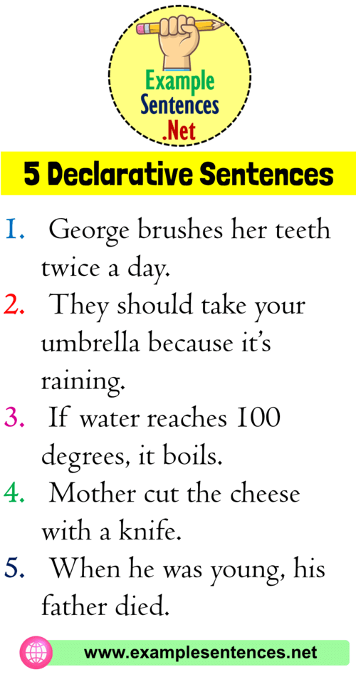5 Example of Declarative Sentence, Definition and Example Sentences Example Sentences