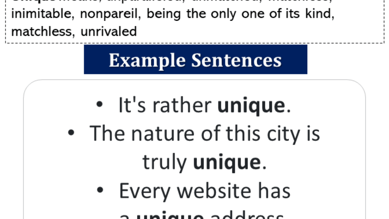 Sentences With Unique, Definition And Example Sentences, 42 OFF