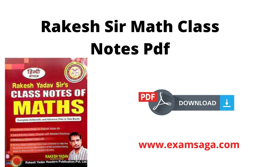 Rakesh Yadav Class Notes PDF 2023 Download Class Notes of Maths By
