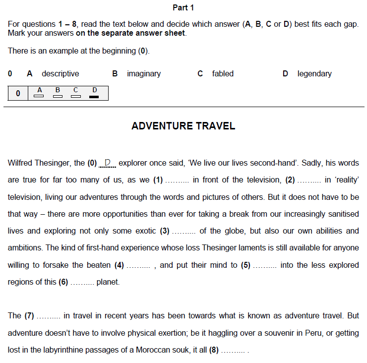 EE020a C2 Proficiency Reading and Use of English [Part 1] Exam Seekers