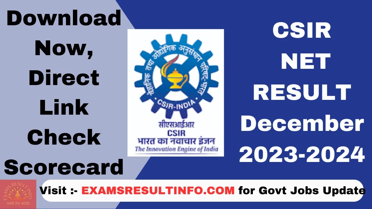 CSIR NET Result 2024,Out,Direct Link Here