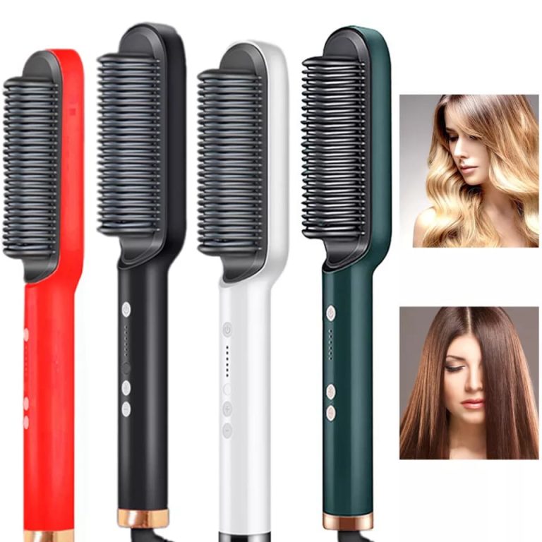 Hair Straightener Iron Brush Straight Hair Comb 2in1 Hair