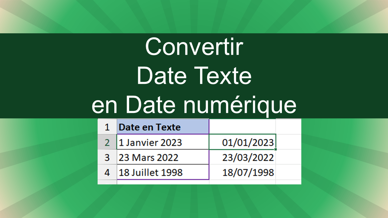 Convertir une Date avec du Texte dans Excel