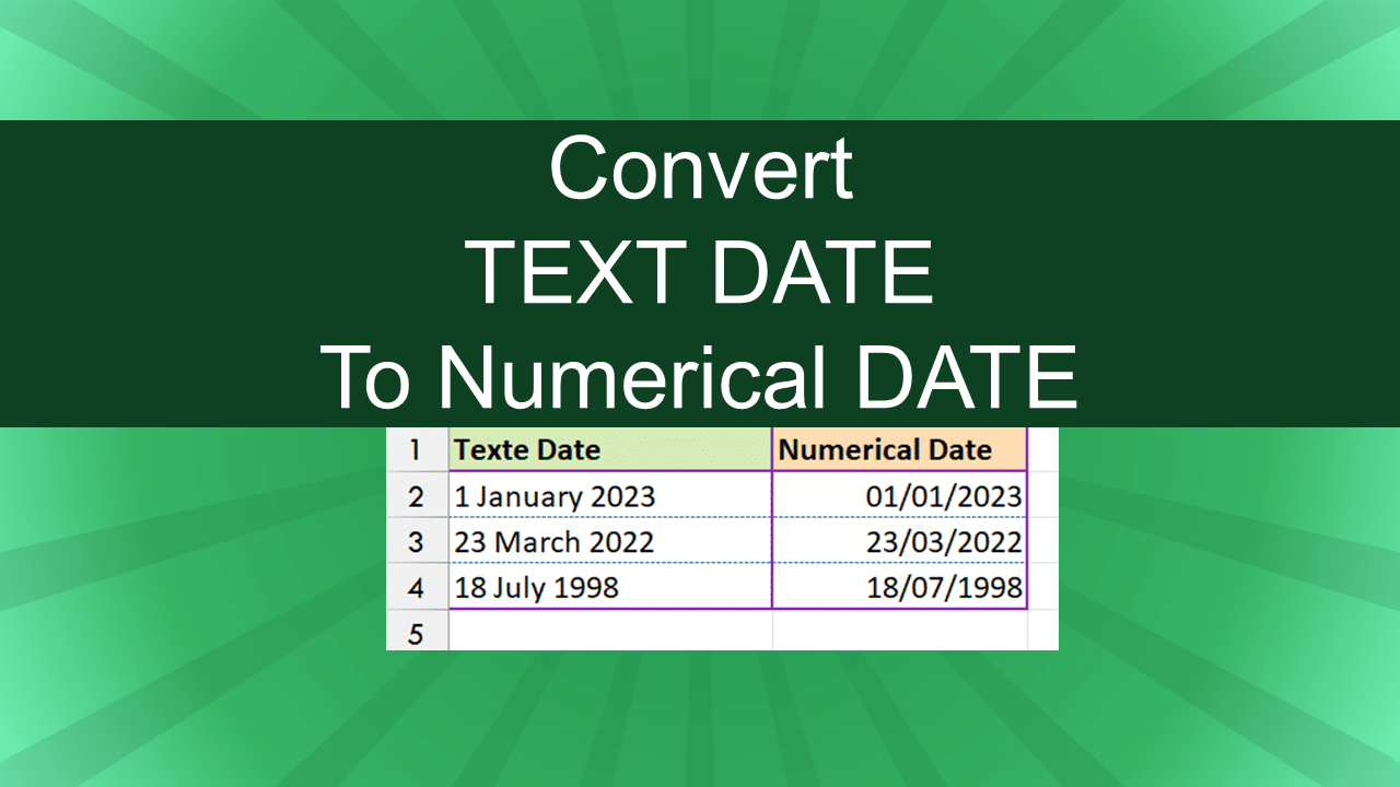 Convert a Text Date to a Number Date