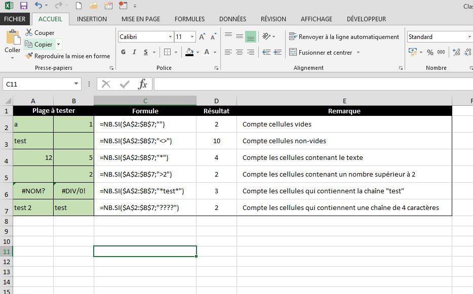 Fonction NB.SI en EXCEL pour les nuls (et les autres)