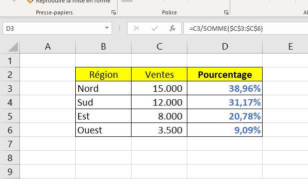 Calculer le pourcentage en Excel (tutoriel)