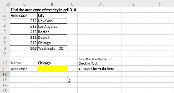 XLOOKUP Excel Practice Online