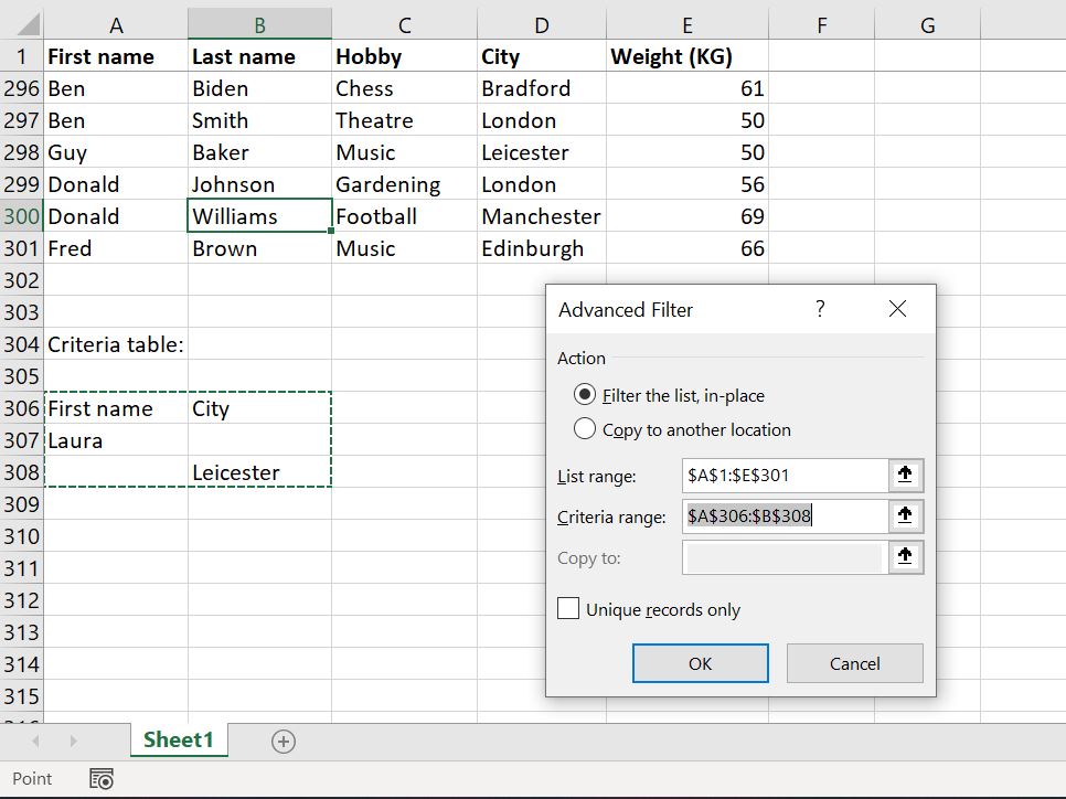 Advanced Filter Excel Practice Online
