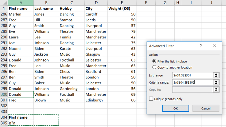 Advanced Filter Excel Practice Online